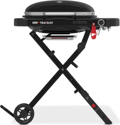 Produktbild von Weber Traveler Tragbarer Gasgrill Schwarz 3200W mit Trolley und Rädern