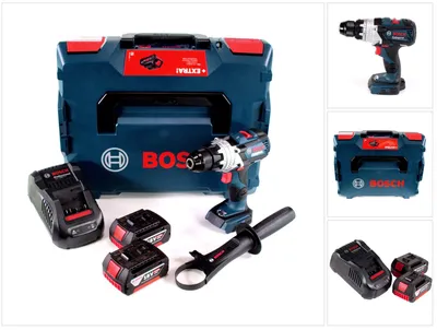 Zdjęcie produktu dla Bosch GSR 18V-110 C akumulatorowa wiertarko-wkrętarka 18V 110Nm bezszczotkowa + 2x akumulator 5.0Ah + ładowarka + L-Boxx