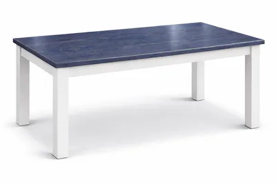 Obrázek produktu pro Jídelní stůl Kuchyňský stůl masivní restaurační čtvercová deska (70x100, šedomodrá)