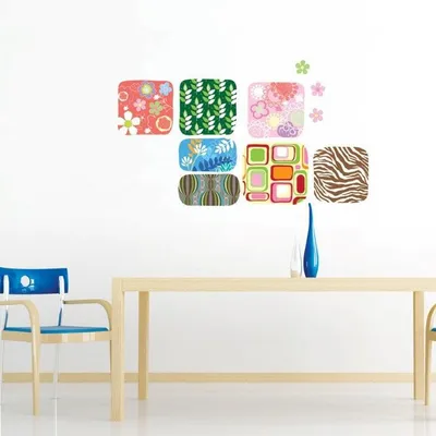 Image de Autocollants muraux décoratifs, motif mosaïque autocollant, multicolore