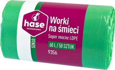 Zdjęcie produktu dla Worki do segregacji 60l szkło HASE SUPER MOCNE 50 szt. zielone
