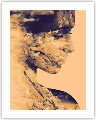 Produktbild von Poster - Poster ohne Rahmen - Frau Vögel Fotomontage - 40x50 cm - Wand Bild - Wanddeko - Wandbilder - Kunstposter - Wandposter - Bilder - Kunstdruck - Wanddekoration - Wandbild - P2XPA40x50-4246