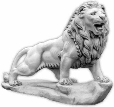 Produktbild von Casa Padrino Barock Garten Deko XXL Skulptur Löwe linke Seite Grau 186 x H. 150 cm - Riesige Garten Deko XXL Figur - Barock Garten & Terrassen Deko Accessoires - Garten Deko im Barockstil