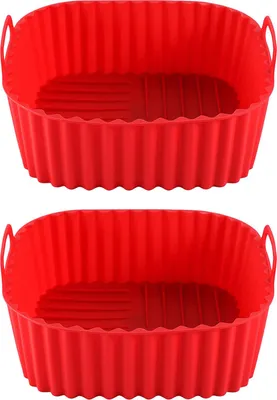 Produktbild von Silikon-Luftfritteusenkorb, wiederverwendbare Silikoneinlagen für die Luftfritteuse, BPA-freie Luftfritteusen-Kochpfanne, Ersatz für Pergamentpapier, hitzebeständiges Luftfritteusen-Zubehör