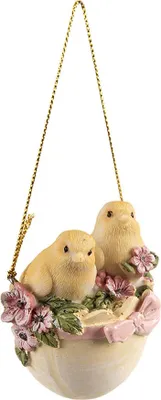 Obrázek produktu pro Clayre & Eef Dekorativní přívěsek kuřátko 7 cm žlutý polyresin