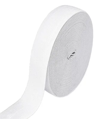 Productafbeelding van 10 Meter Elastisch Gummiband in Wit - 25 mm Breed voor DIY en Kleding