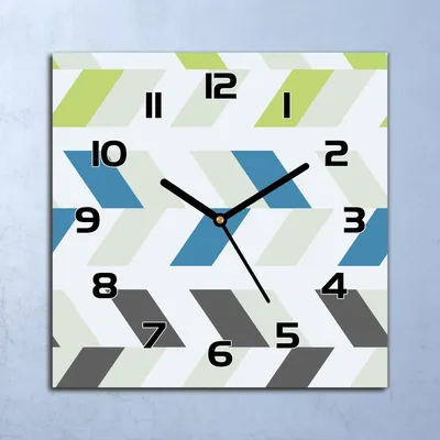 Produktbild von Wanduhr Echt-Glas-Küchenuhr Fischgrätenmuster Quarz Lautlos 30x30 Deko Bilder