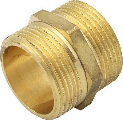 Produktbild von Messing Doppelnippel 1 1/4" 5/4 Zoll DN32 Rohrnippel Gewindenippel Rohrverbinder