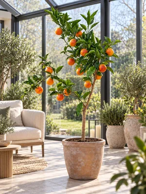 Produktbild von Tarocco Scirè Blutorange 100–120 cm – Citrus sinensis, sizilianischer Orangenbaum für Terrasse und Wintergarten