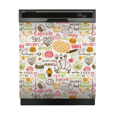 Produktbild von Aufkleber sticker 60x60 cm Dekorative folie Spülmaschine - Desserts und Süßigkeiten