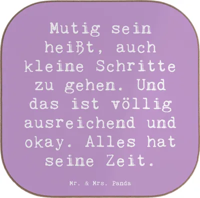 Produktbild von Mr. & Mrs. Panda Tischuntersetzer Spruch Selbstvertrauen stärken - Lavendeltraum - Geschenk, positive Energie, gläseruntersetzer, positiver Weg, Untersetzer Glas, Trost