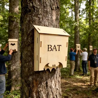 Produktbild von Fledermaushaus aus Holz für den Außenbereich