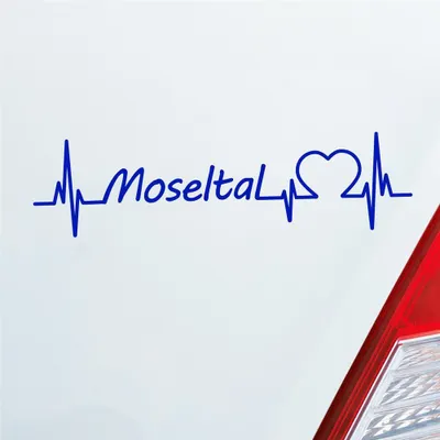 Produktbild von Auto Aufkleber Moseltal Puls Herzschlag mit Ferien Region Motiv 19x5 cm Dunkelblau Sticker Heckscheibenaufkleber