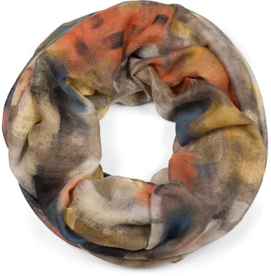 Produktbild von styleBREAKER Damen Loop Schal mit abstraktem Pinselstrich Muster, Schlauchschal mehrfarbig bunt, Tuch 01017130