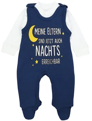 Produktbild von TupTam Unisex Baby Strampler Set Spruch Mamas & Papas Schatz, Farbe: Meine Eltern sind auch Nachts erreichbar, Größe: 62