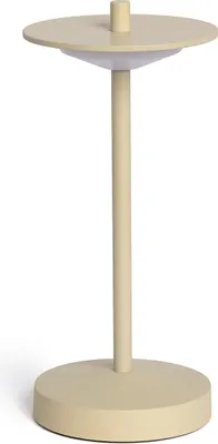 Produktbild von LED Tischlampe Tragbar Außen Metall mit Batterie USB wiederaufladbar Estepona Beige