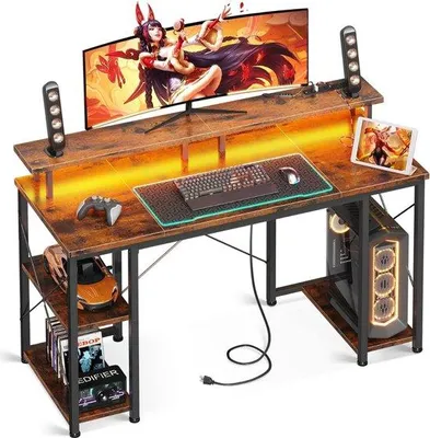 Produktbild von Computertisch mit LED Beleuchtung - Schreibtisch für Gaming