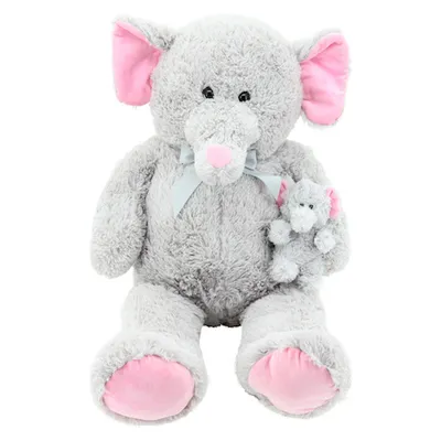 Produktbild von Sweety Toys 10394 Plüsch Elefant Kuscheltier 100 cm Mama mit Baby Soft