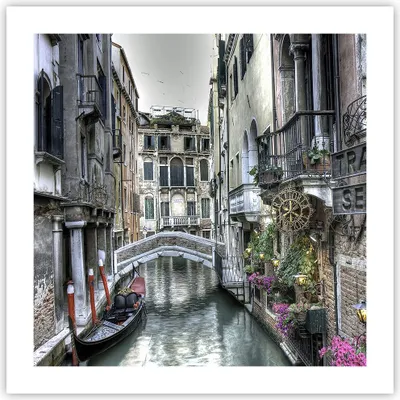 Produktbild von Poster - Poster ohne Rahmen - Venedig Brücke Wasser - 50x50 cm - Wand Bild - Wanddeko - Wandbilder - Kunstposter - Wandposter - Bilder - Kunstdruck - Wanddekoration - Wandbild - P2XAC50x50-3522
