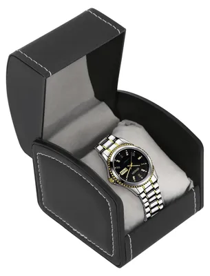 Image de Boîte à montres – Pour 1 montre, avec coussin amovible – Pour femmes et hommes – Noir
