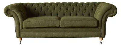 Produktbild von Englische Chesterfield Sofa Couch Büro Möbel Dreisitz Samt 230cm Grüne