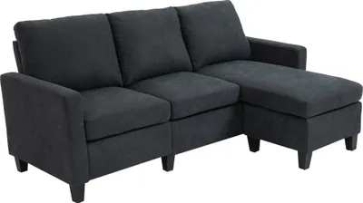 Produktbild von HOMCOM Ecksofa Couchgarnitur mit wendbarer Chaiselongue Dunkelgrau