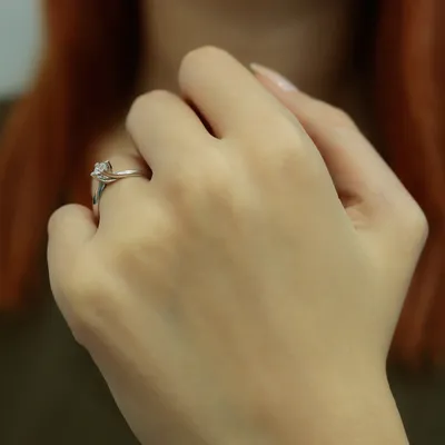 Produktbild von 0,21 Carat Diamant Solitär Ring Antragsring 14 Karat Weißgold - 56 (17,80 mm)