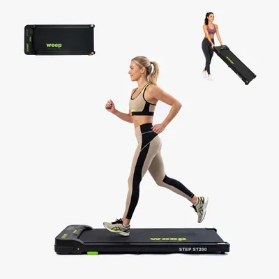 Immagine prodotto di Tapis roulant elettrico per uso domestico, pieghevole e riponibile sotto il letto: Walking Pad WEEP STEP 2, con inclinazione, velocità massima 6 km/h