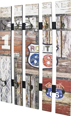 Produktbild von HAKU Garderobenleiste, Hakenleiste, Kleiderhaken, Wandgarderobe, Motiv, Vintage,