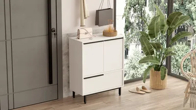 Image de Skye Decor, On8C-W, armoires à chaussures, blanc, 74,8 x 90,4 x 35,5 cm