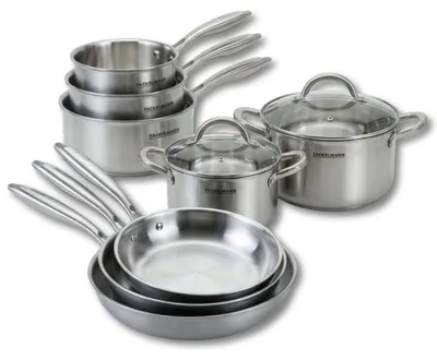 Image de Batterie de cuisine avec 3 poêles 20/26/28 cm 2 casseroles 14/18 cm et 2 faitouts 20/24 cm sans PFAS Fackelmann Vita3