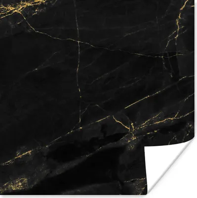 Produktbild von MuchoWow® Poster Marmor - Schwarz - Gold - Chic - Marmoroptik - Design 75x75 cm - Wand Dekoration