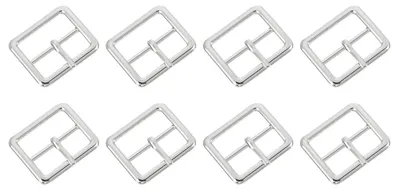 8 Metall-Rollschnallen 25 mm, silberfarben, für Gürtel & DIY