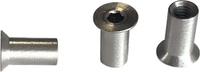 Produktbild von M10 x 20 mm Hülsenmuttern mit Senkkopf und Innensechskant - 1 Stück Edelstahl
