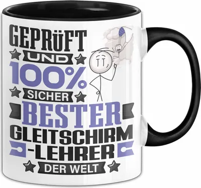 Produktbild von Gleitschirmlehrer Geschenk Lustiger Spruch für Gleitschirmlehrer Geschenkidee Bester Gleitschirmlehrer Der Welt (Schwarz)