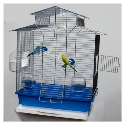 Produktbild von Vogelkäfig 60 cm für Wellensittiche und Exoten, blau