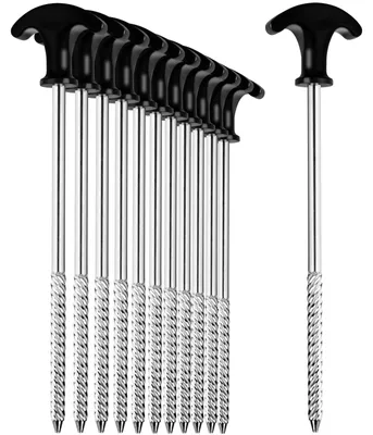 Obrázek produktu pro Zemní kolíky do stanu - 12 ks - 21 cm - Pozinkovaná ocel - S T-rukojetí