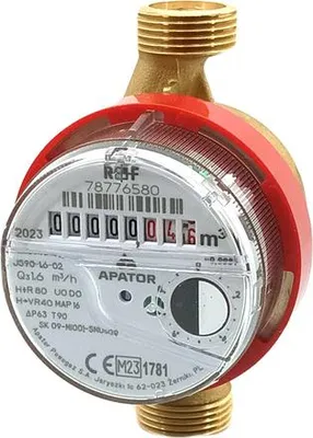 Obrázok produktu pre Bytový suchoběžný vodoměr Plano SV 1/2˝ DN15 1,6 m3/h 110 mm 90 °C