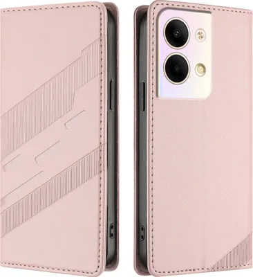 Image de Etui pour Oppo Reno9 / Reno9 Pro 5G, étui portefeuille en cuirPolyuréthaneavec fente pour carte et fonction stand Rose