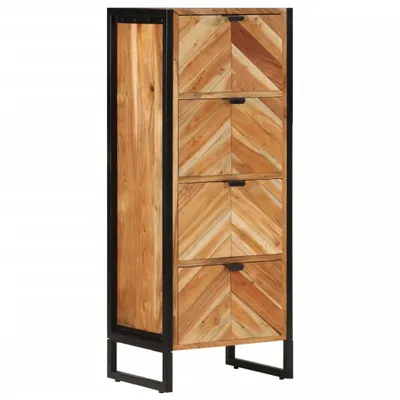 Zdjęcie produktu dla Szafka łazienkowa, 40x30x100 cm, lite drewno akacjowe i żelazo