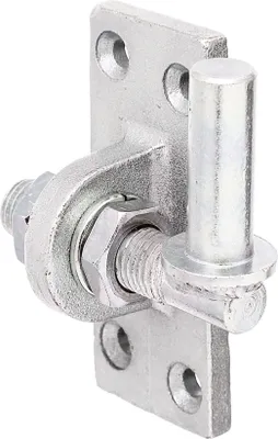Produktbild von Alberts Kloben zum Anschrauben | verstellbar um 20 mm | galvanisch gelb verzinkt | Dornmaß Ø16 mm | Platte 105 x 45 mm | 2er Set