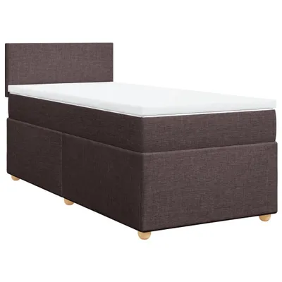 Produktbild von Boxspringbett mit Matratze Dunkelbraun 90x200 cm Stoff