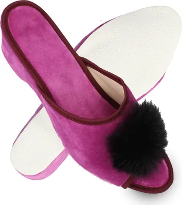 Produktbild von filsko® Latina - Hausschuhe Damen Sommer schick Samt weiches Fell mit Absatz