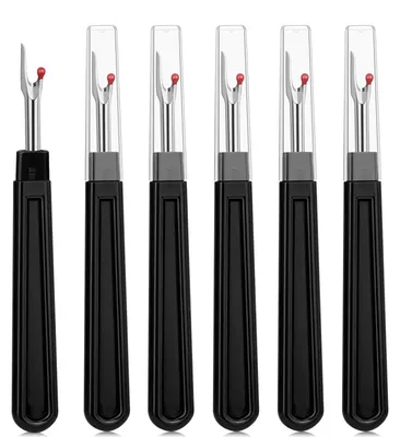 Nahttrenner-Set 6 Stück, schwarz, mit Schutzkappe, Nähzubehör