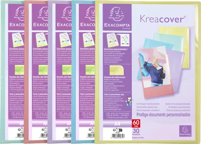 Produktbild von Exacompta 5839E Sichtmappen A4 Kreacover Pastell 30 Hüllen Farben sortiert