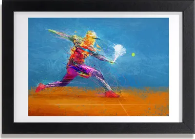 Produktbild von Bild 30x20 MDF-Rahmen, Wandkunst Tennisspieler