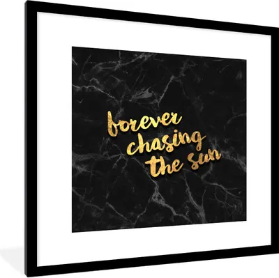 Produktbild von MuchoWow® Gerahmtes Poster Zitat - Sonne - Gold - Schwarz 40x40 cm - Poster mit Schwarzem Bilderrahmen Wandposter Rahmen Foto Bilder - Poster - Plakat im Rahmen