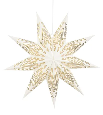 Produktbild von Mica Decorations Weihnachtsanhänger Stern Papier Ø 60 x 18 cm offwhite