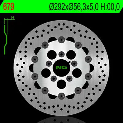 Produktbild von Ng Front Brake Shield Harley-Davidson 883/1200/1340/1450/1584/1690/1802 Flat (292X56.3X5) (5X8.5Mm)