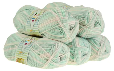 5x100g Baby-Strickgarn ALIZE Baby Best Batik, Antipilling, Babywolle, 6623